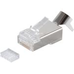 S/CONN maximum connectivity Modularstecker-Netzwerk Modular Stecker 8polig, 8 Kontakte belegt, geschirmt, vergoldete Kontakte, 50µ, mit Einführhilfe und Zugentlastung fürCat.7 Rohkabel (72062-R)