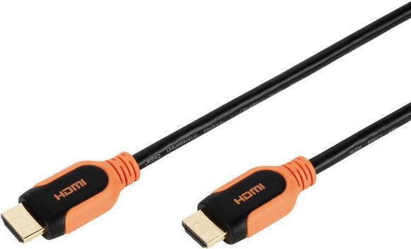 Vivanco HDMI Anschlusskabel 2.00 m Audio Return Channel, High Speed HDMI mit Ethernet, Rund, Ultra HD (4k) HDMI mit Ethernet, vergoldete Steckkontakte Schwarz (42959)  - Onlineshop JACOB Elektronik