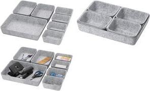 helit Schubladeneinsatz-Set "the organizer", 7-teilig hellgraues Filzdesign, sortiert in 3 verschiedenen größen, - 1 Stück (H6131082)