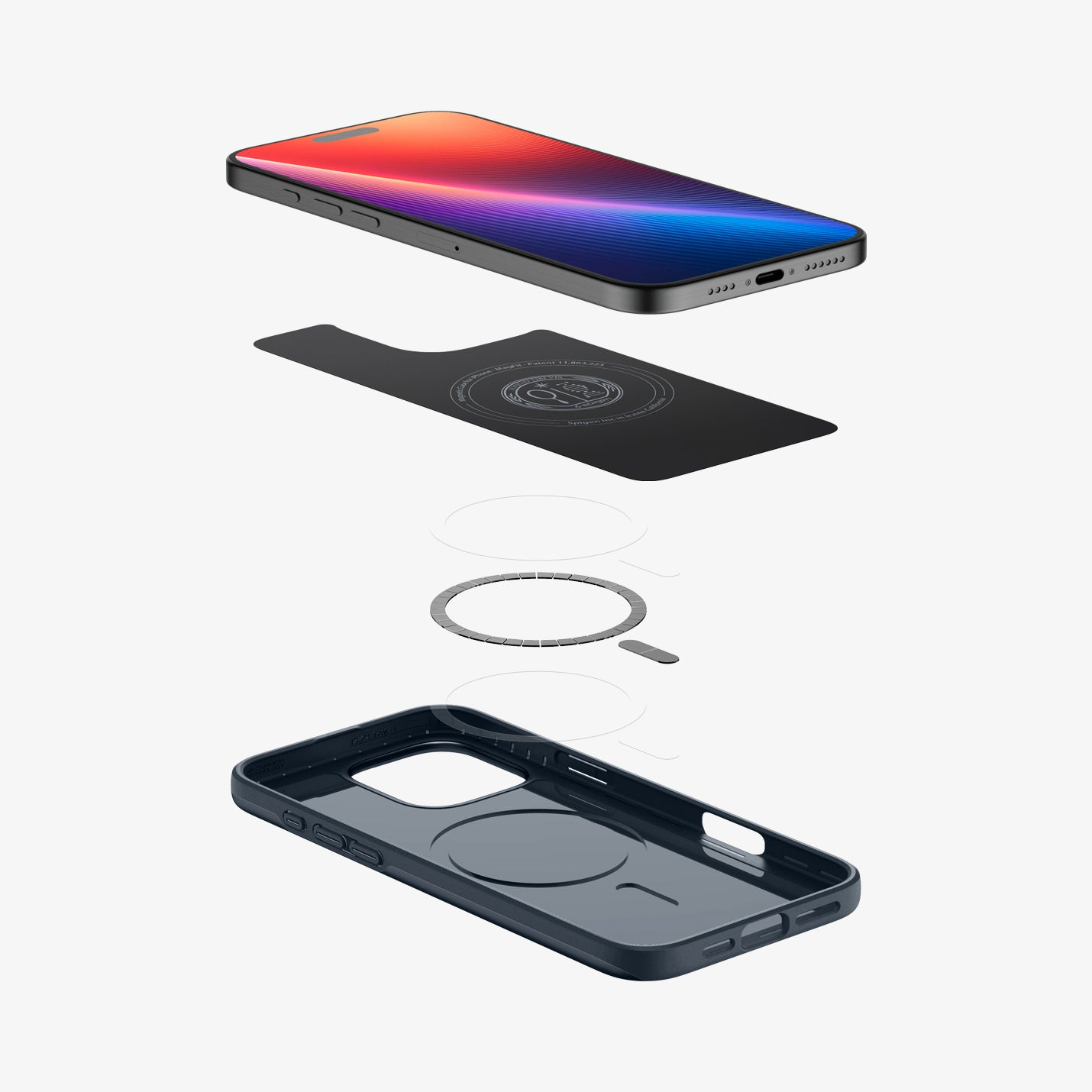 Spigen Thin Fit MagFit MagSafe Hülle iPhone 16 Pro Max Metal Slate