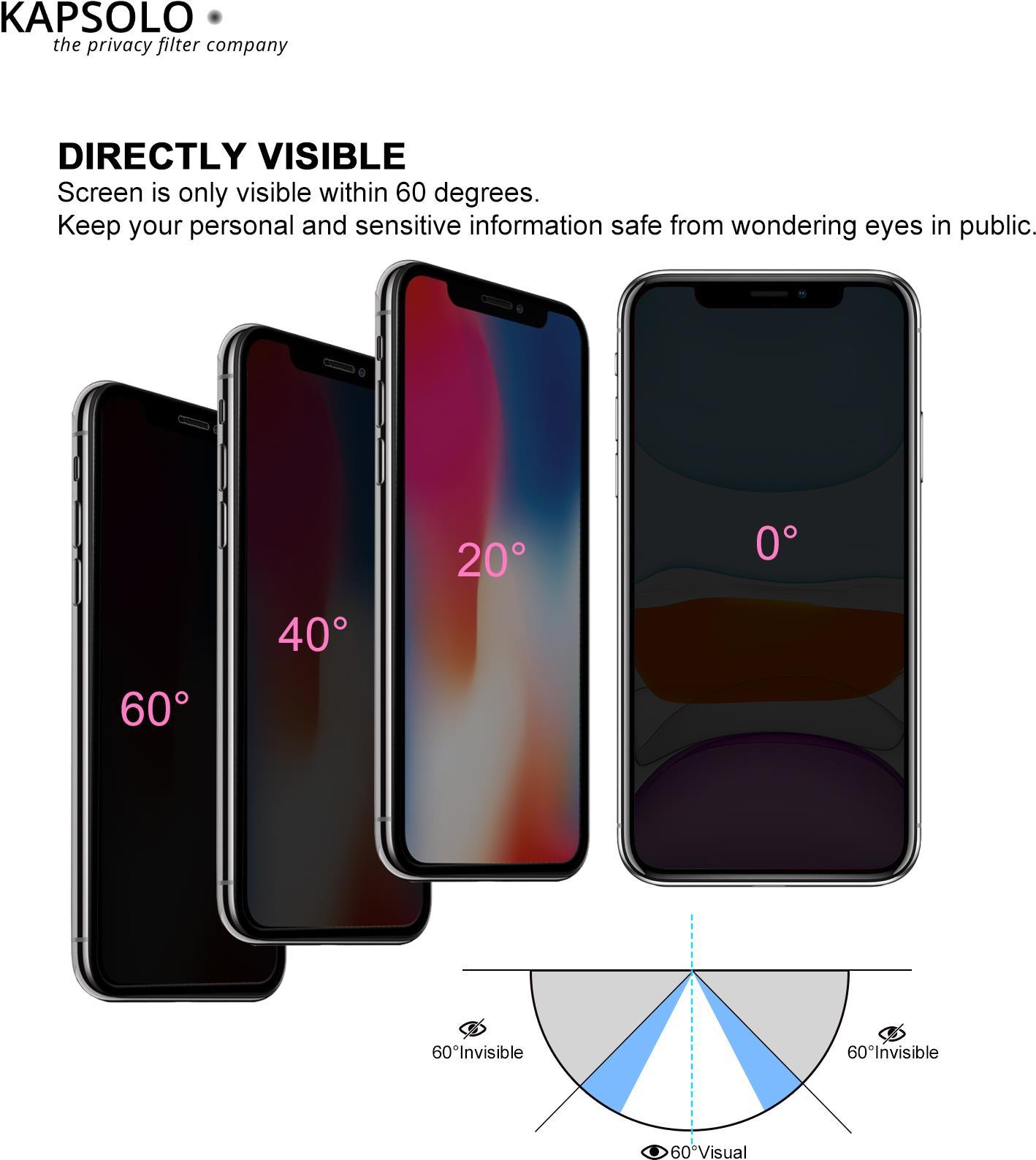 KAPSOLO KAP30435 Blickschutzfilter für Smartphone 6,1" 2H Schwarz
