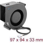Delock Radiallüfter / Lüftergebläse 12 V DC 97 x 94 x 33 mm mit 3-Pin Lüfteranschluss, schwarz (67496)