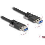 Delock USB 5 Gbps Kabel Typ-A Stecker zu Typ-A Stecker mit Schraubenabstand 19 mm 1 m schwarz (80997)