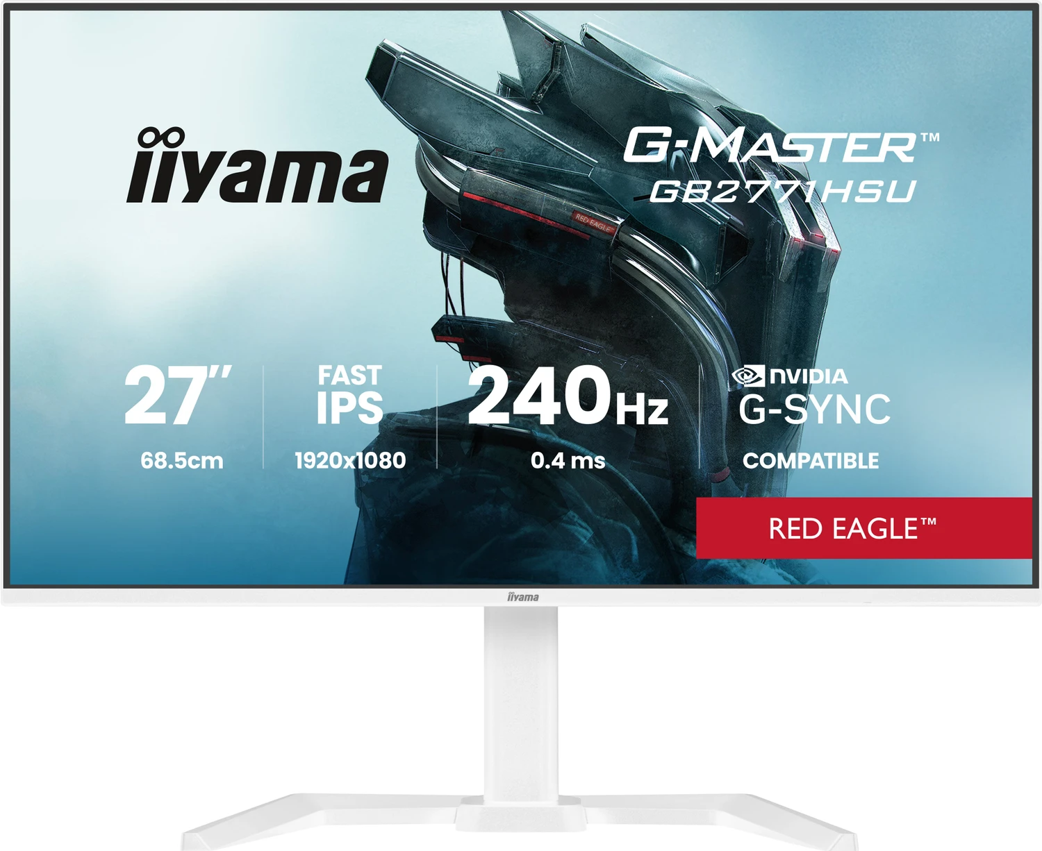 iiyama G-Master GB2771HSU-W1 Gaming-Monitor 68,6 cm (27") Full HD – HDMI/DP/USB – Weiß (GB2771HSU-W1)