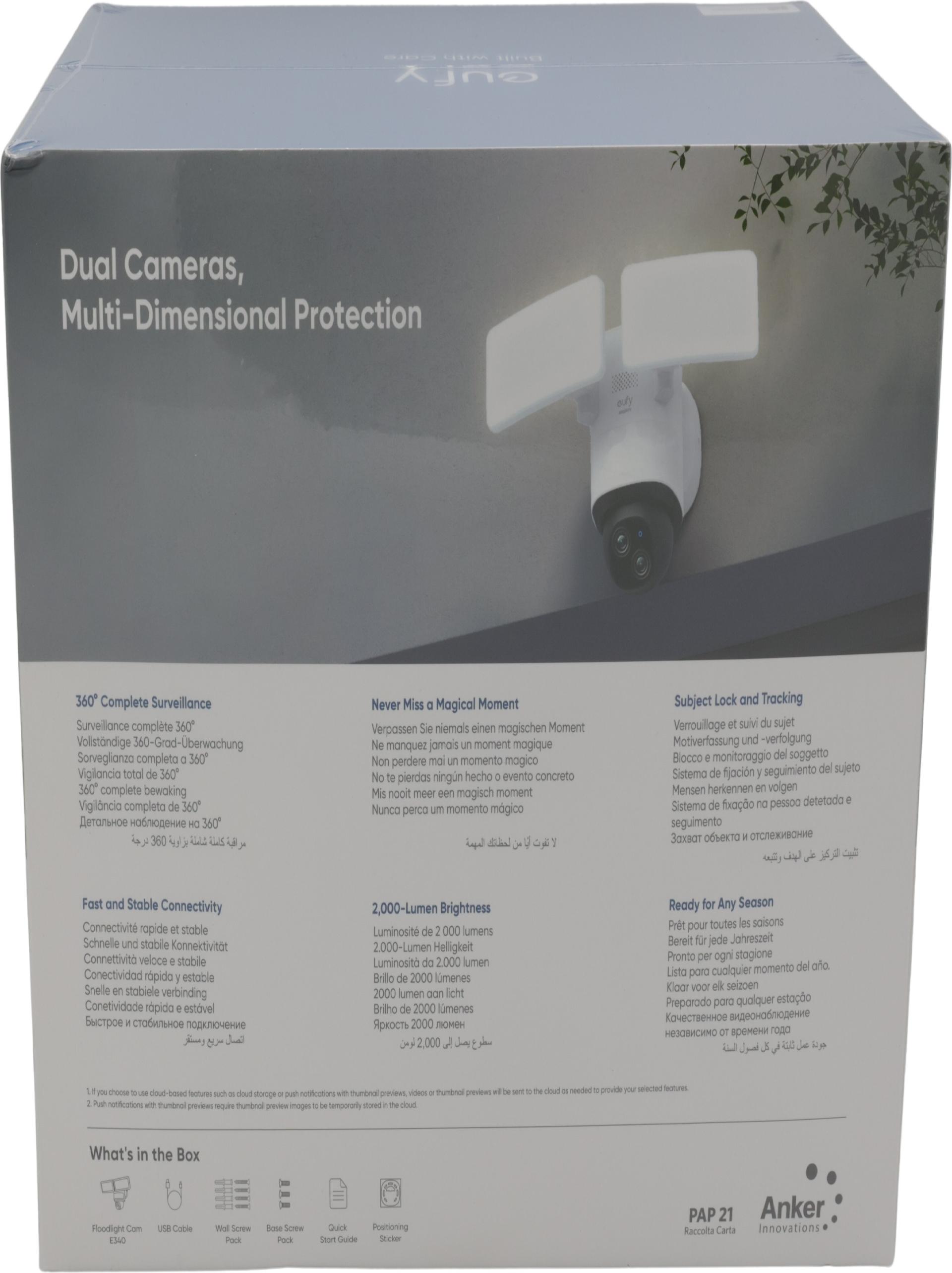 Anker Eufy E340 Floodlight IP-Sicherheitskamera 3K Schwarz, Weiß