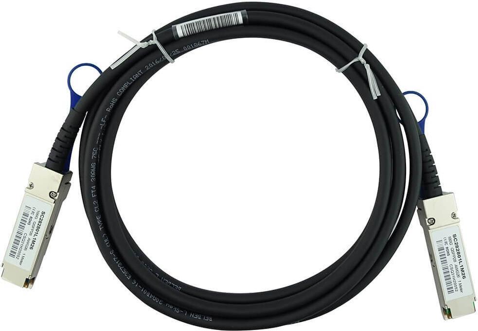 Kompatibles Lenovo ASQX BlueLAN SC282801L2M30 QSFP28 Direct Attach Kabel, 100GBASE-CR4, Infiniband EDR, 30AWG, 2 Meter (ASQX-BL)
