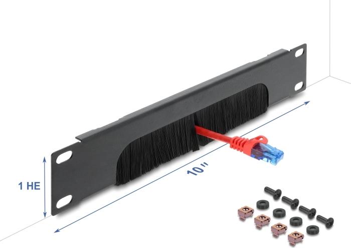 Delock 10? Kabelmanagement Bürstenleiste unten offen 1 HE dunkelgrau (67463)