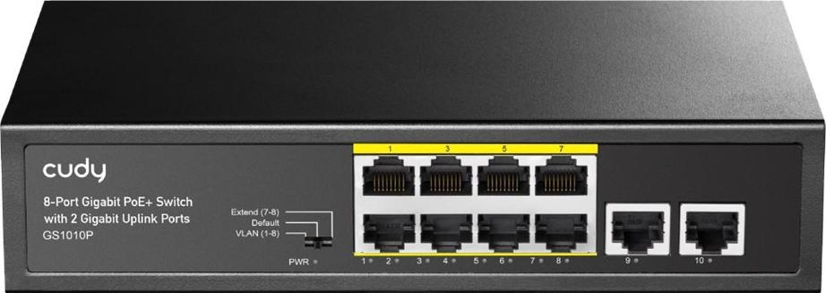 CUDY 8-Port Gigabit PoE+ Switch with 2 Uplink Ports 120W GS1010P (GS1010P)