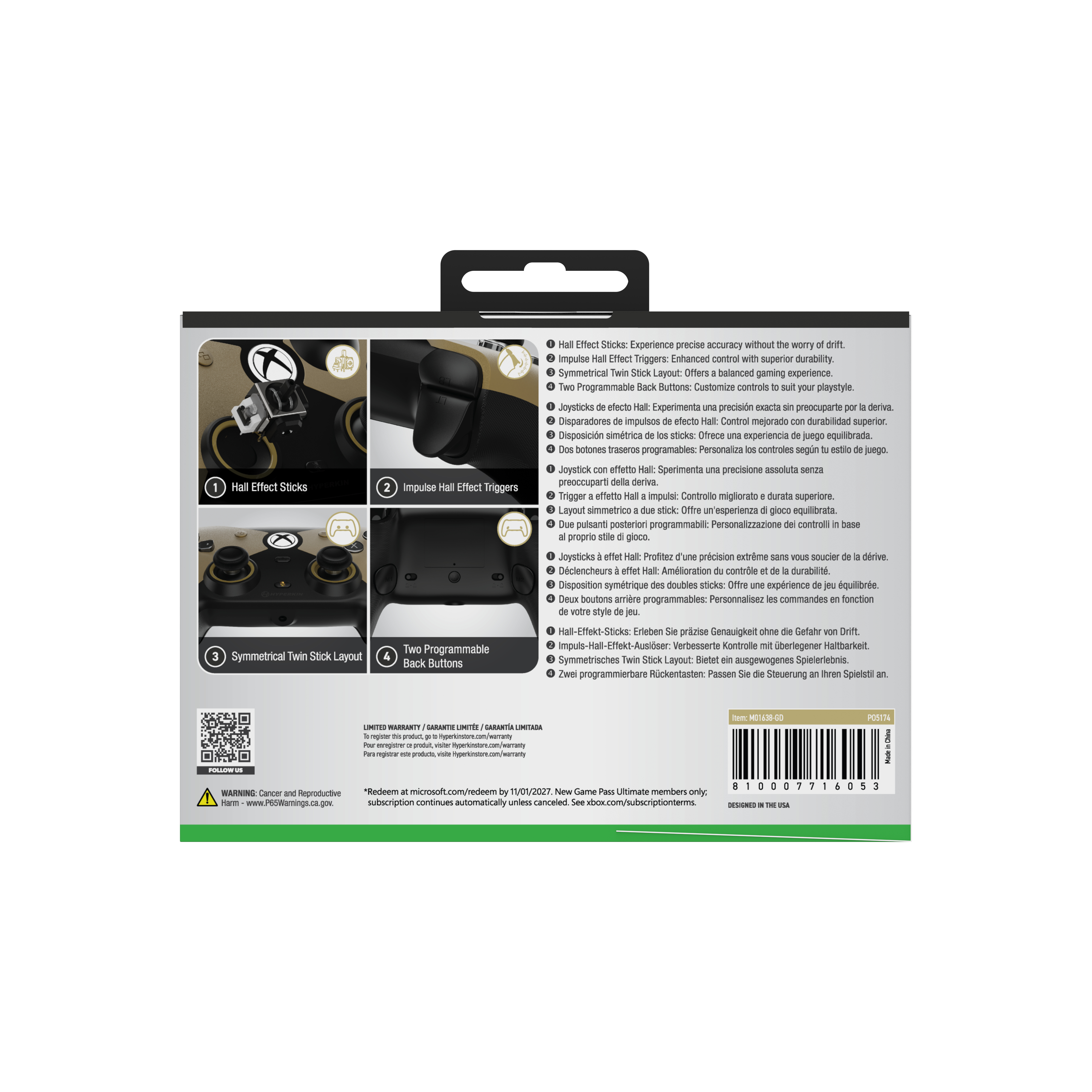 Hyperkin Controller Competitor gold (M01638-GD)