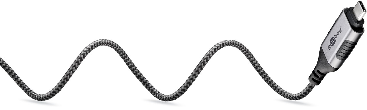 Goobay Ethernet-Kabel USB-C 3.1 auf RJ45 Slim Cat6 7,5 m Schwarz, Silber