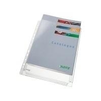 LEITZ Maxi Prospekthülle Standard, A4, PVC, genarbt, 0,17 mm oben offen, mit Einreißschutz, Weichfolie, 20 mm Falz auf (4756-30-03)