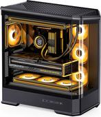 Jonsbo D400 PC-Gehäuse Midi Tower ATX Tempered Glass - schwarz (D400 BLACK)