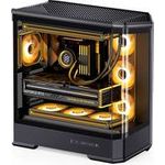 Jonsbo D400 PC-Gehäuse Midi Tower ATX Tempered Glass - schwarz (D400 BLACK)