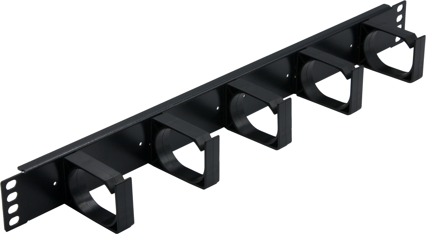 Rockstable RS19-03 1U 19" Kabelmanagementtafel 5-Fach Rangierpanel Schwarz