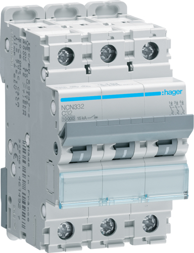 Hager Leitungsschutzschalter 3pol.,C-32A,10kA,3M NCN332 (NCN332)