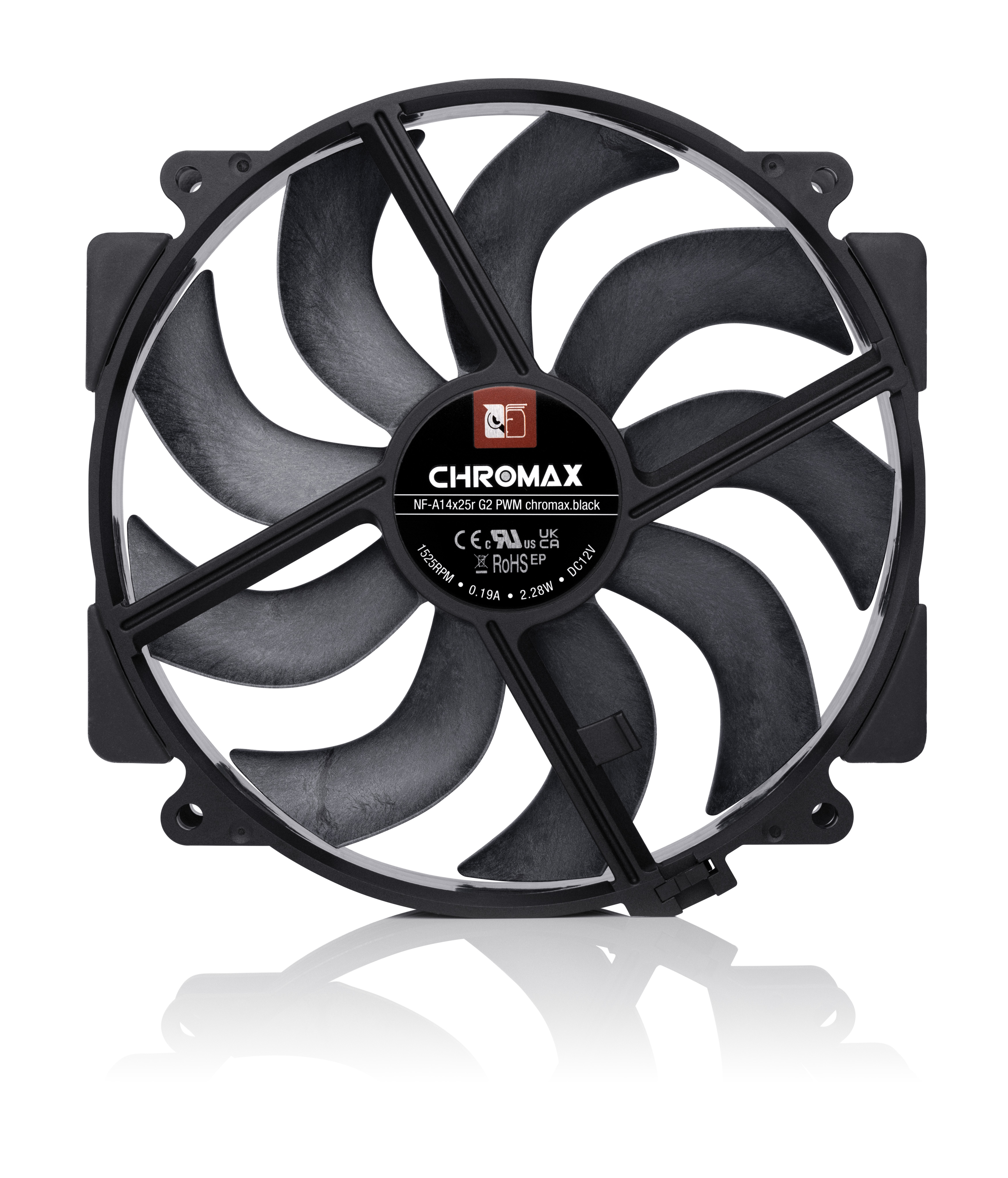 Noctua chromax.black NF-A14x25r G2 PWM Gehäuselüfter 140 mm Schwarz