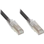 RNS® Patchkabel mit Rastnasenschutz und Verriegelung, Cat. 6A, S/FTP, PiMF, halogenfrei (LSZH), 500MHz, schwarz, 0,5m, Good Connections® (8060-HV005S)