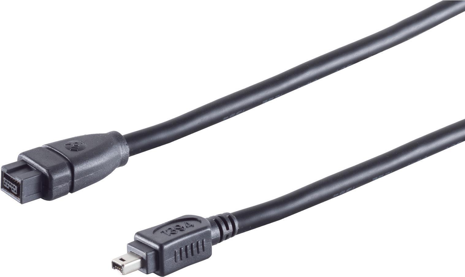 S CONN maximum connectivity FireWire-Anschlusskabel, IEEE 1394B Kabel, 9-pol Stecker auf 1394A 4-pol Stecker, 1,0m (77311)