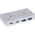 InLine® 4-Port Magnetic USB Hub, 2x USB-C, 2x USB-A, 10Gb/s, Aluminiumgehäuse (35395M)