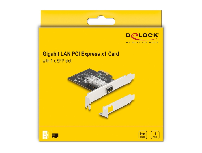 Delock PCI Express x1 Netzwerkkarte 1x SFP Slot Gigabit LAN i210, Schwarz