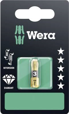 Wera Bit PZD3 L.25mm 1/4"  6KT C6,3 BiTors. diamantb. Karte m. 1 St. 855/1 BDC SB (05073338001)