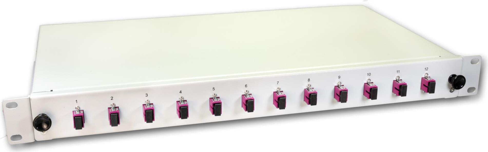 Lightwin LWL Spleissbox, 12 Fasern, 12x SC Multimode, 50/125µm OM4 Pigtail Spleißboxen (SPBOX 12G50 OM4 SC)