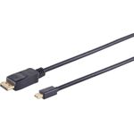 S/CONN maximum connectivity Displayportkabel-Mini Displayport Stecker auf Displayport Stecker 1.2, 4K2K, schwarz 1m (10-52025)