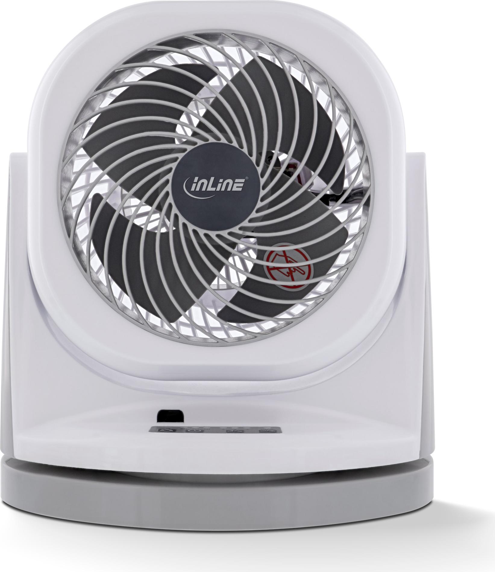 InLine SmartHome WLAN Tischventilator 45 W 57 dB Weiß/Grau