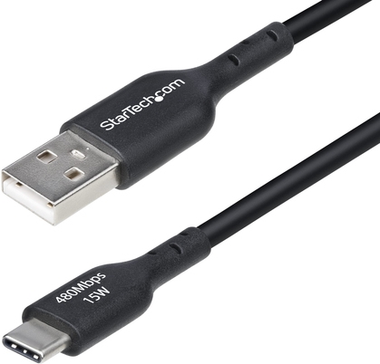 StarTech.com 6in (15cm) USB-A to USB-C Charging Cable, Charger Cord (USB2AC15CMBK)
