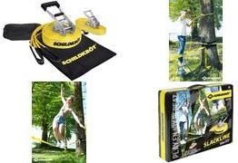 SCHILDKRÖT Slackline, Länge: 15 m, gelb Breite: 50 mm, vernähte Gurtschlinge, das Slackline-System - 1 Stück (970701)