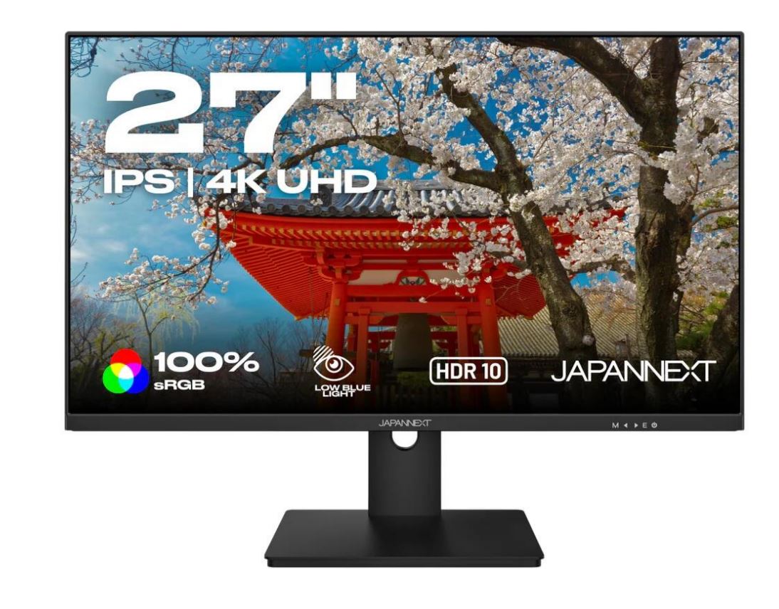 JAPANNEXT JN-IPS270UHD60F 27" 4K UHD IPS Monitor HDMI DP Höhenverstellung