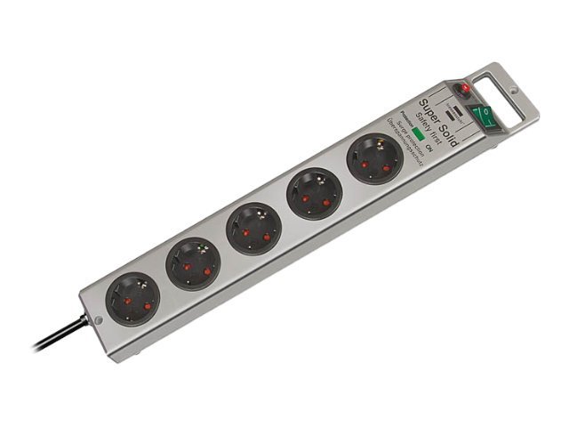 Brennenstuhl Super-Solid Line Steckdosenleiste 5-fach Silber