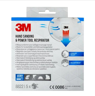 3M Cool Flow 8822 FFP2 NR D Atemschutzmaske Halbmaske 5 St. Weiß