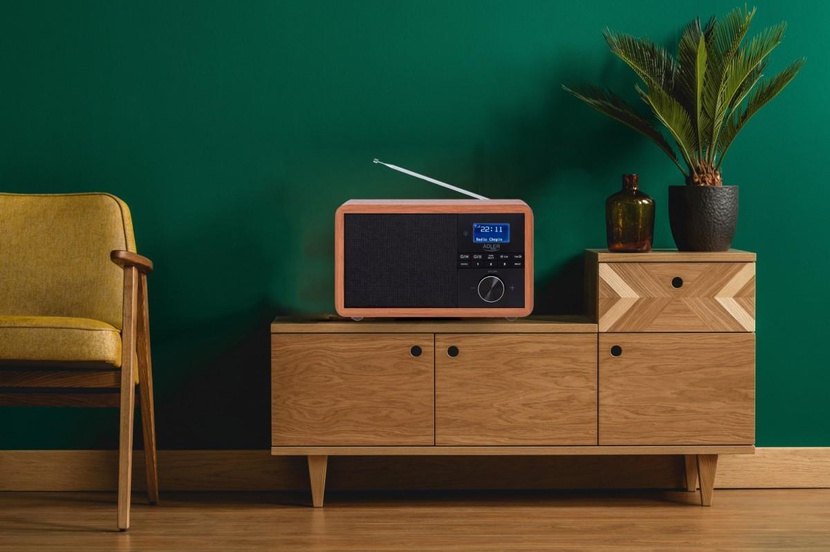Adler AD 1184 Tragbares Digitalradio DAB/DAB+/FM Schwarz, Holz