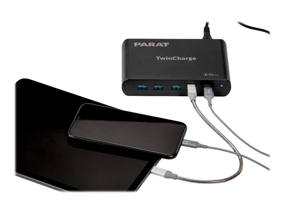 PARAT PARAPROJECT TC5 TwinCharge Ladestation 5x USB-C 5x USB-A Schwarz