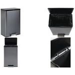 Rubbermaid Tret-Abfalleimer Elite, 45 Liter aus Edelstahl, mit Edelstahl-Fußpedal, rechteckig, - 1 Stück (2112520)