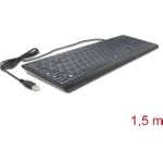 Delock USB Tastatur kabelgebunden 1.5 m schwarz mit XXL Buchstaben und (12170)