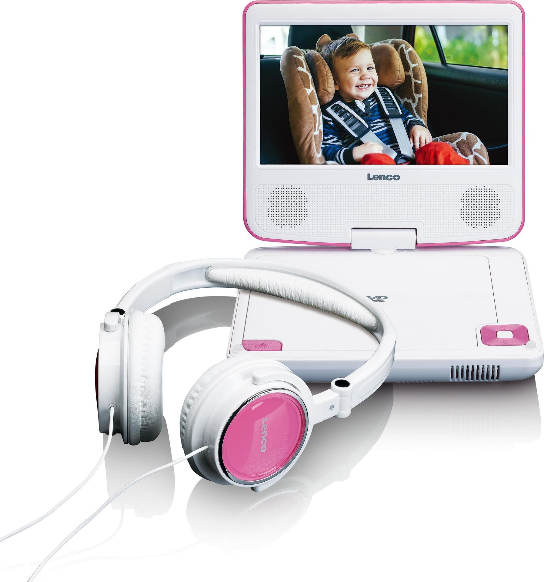 Lenco DVP-710 Portable DVD player 17,80cm (7") Pink - Weiß (DVP710PINK)
