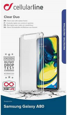 Cellularline CLEARDUOGALA90T Backcover Passend für: Galaxy A80 Transparent (60863)