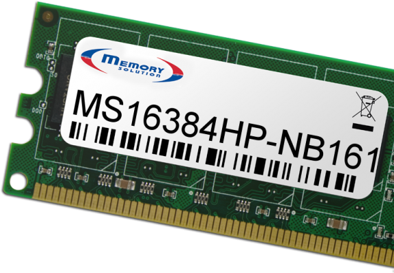 Memory Solution MS16384HP-NB161. Komponente für: PC / Server, RAM-Speicher: 16 GB, Speicherlayout (Module x Größe): 1 x 16 GB (MS16384HP-NB161)