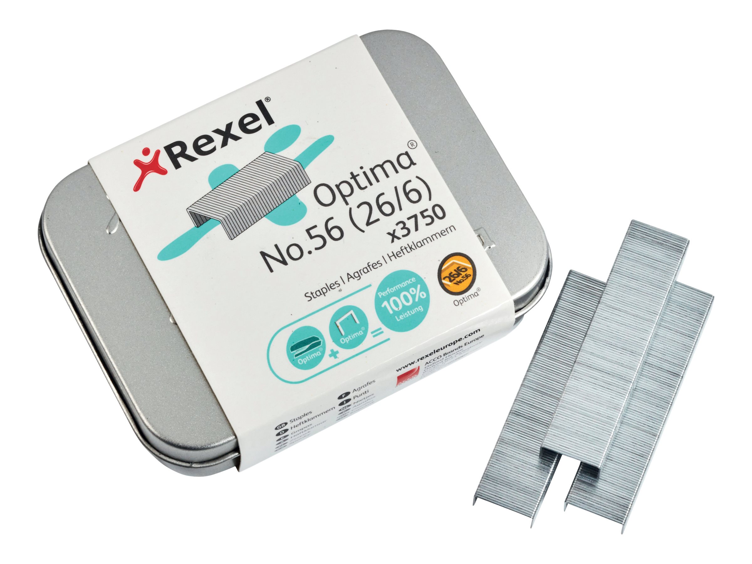 Rexel Optima Nr. 56 Heftklammern 26/6 Silber
