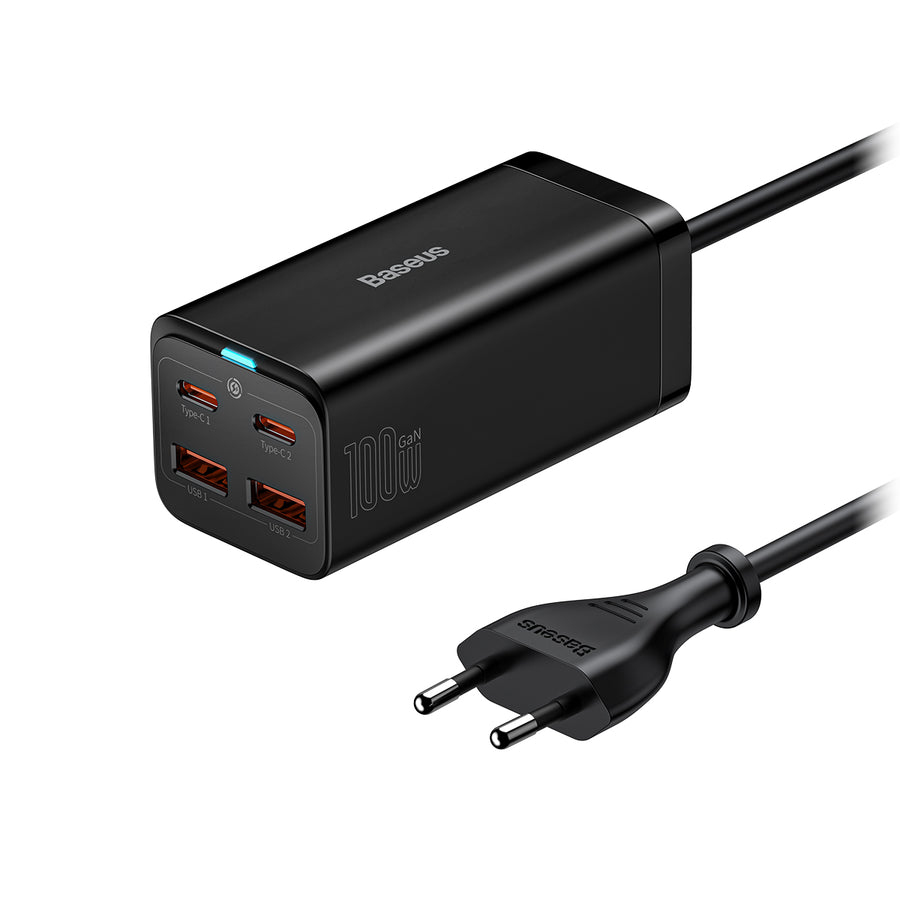 Baseus GaN3 Pro Ladegerät 2x USB-C 2x USB-A 100 W Schwarz