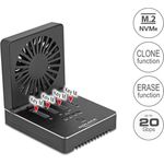 Delock USB 20 Gbps M.2 Dockingstation für 4 x M.2 NVMe PCIe SSD mit Klon- und Löschfunktion (64352)