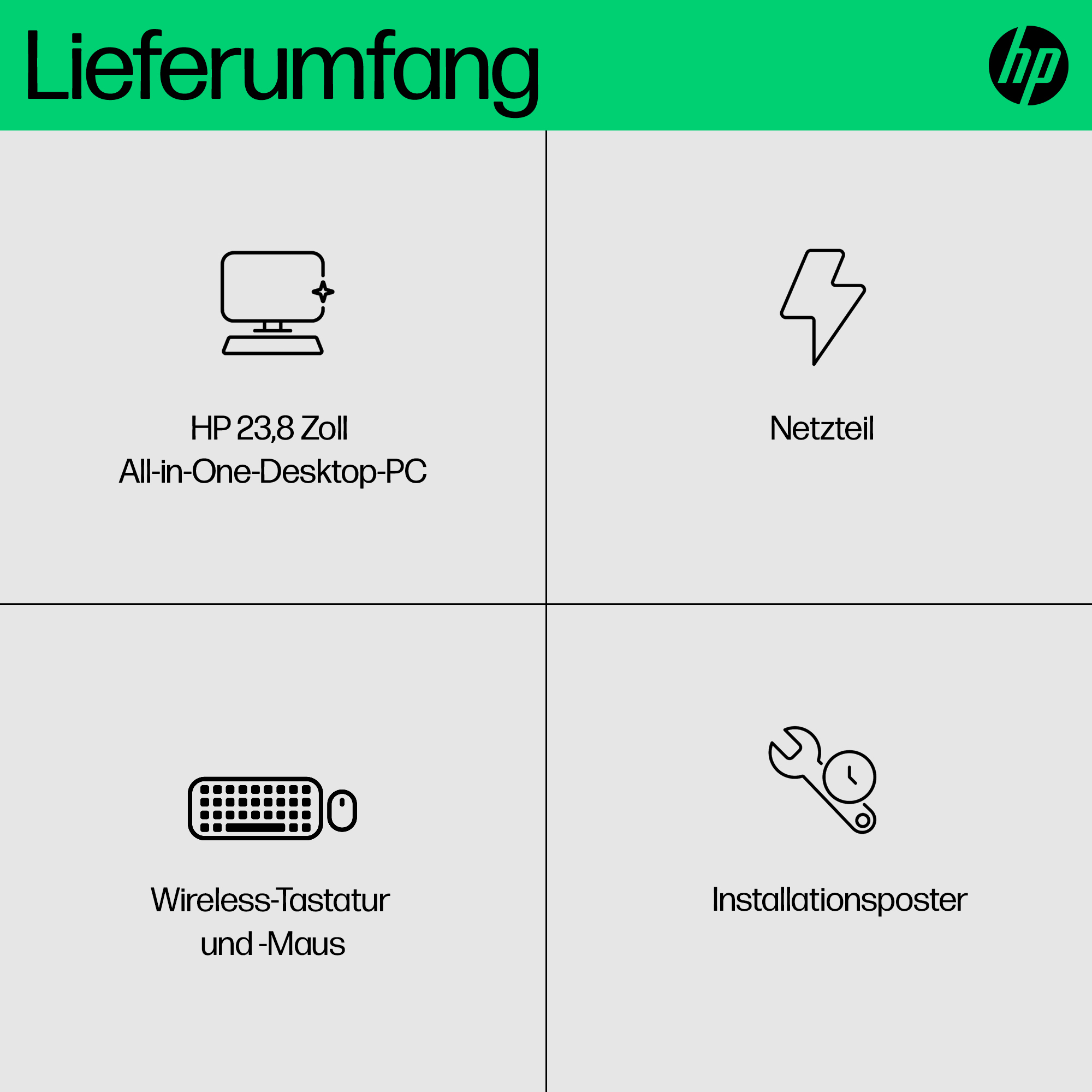 HP All-in-One 24-cr0242ng 23,8" FHD Touch, Core i3-N300, 8 GB RAM, 256 GB SSD, FreeDOS, Shell White