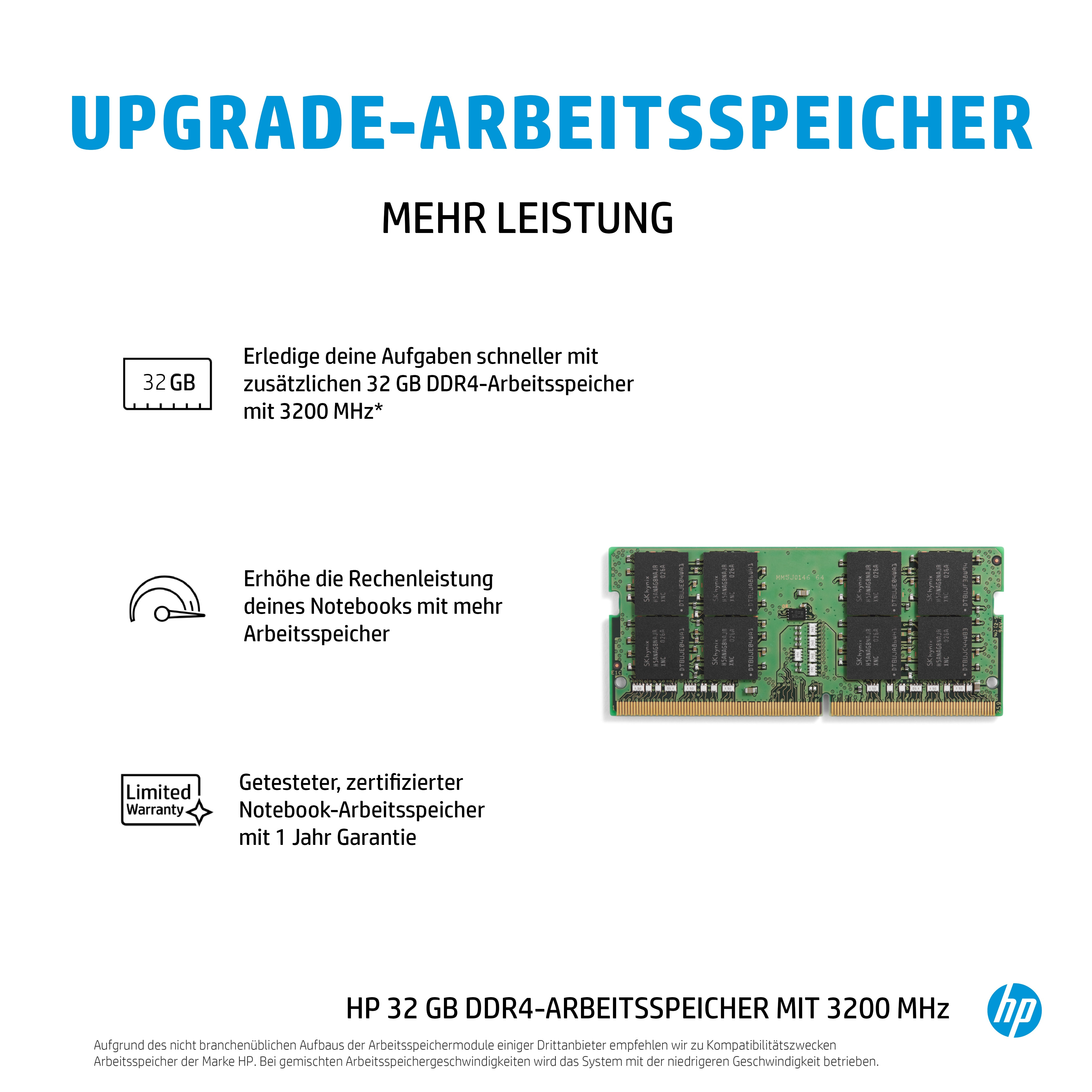 HP 32 GB DDR4 3200 MHz SO-DIMM Notebook-Speichermodul