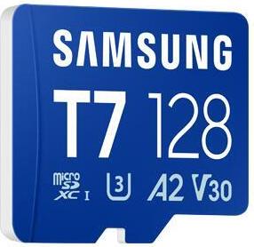Samsung T7 microSDXC Speicherkarte 128 GB UHS-I U3 V30 A2 bis 170 MB/s Blau (MB-MB128T/WW)