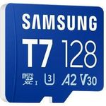 Samsung T7 microSDXC Speicherkarte 128 GB UHS-I U3 V30 A2 bis 170 MB/s Blau (MB-MB128T/WW)