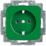 Busch-Jaeger 2011-0-1326. Buchsen-Typ: CEE 7/3, Anzahl der Pole: 2P+E. Produktfarbe: Grün. Nennspannung: 250 V, Nennstrom: 16 A. Breite: 71 mm, Tiefe: 41 mm, Tiefe des visuellen Teils: 6 mm (2CKA002011A1326)