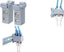LogiLink Hutschienen-Adapter mit 2 Kat.6A Inline-Kupplungen Kat.6A Patchkabelverbinder für Hutschiene, für Kat.5e, Kat.6 - 1 Stück (MP0079)