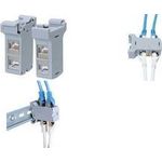 LogiLink Hutschienen-Adapter mit 2 Kat.6A Inline-Kupplungen Kat.6A Patchkabelverbinder für Hutschiene, für Kat.5e, Kat.6 - 1 Stück (MP0079)